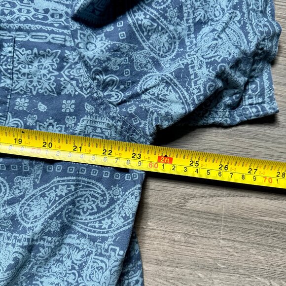 L.L. Bean Mean's Tropics Camp Button Up Shirt - Blue - Picture 4 of 5